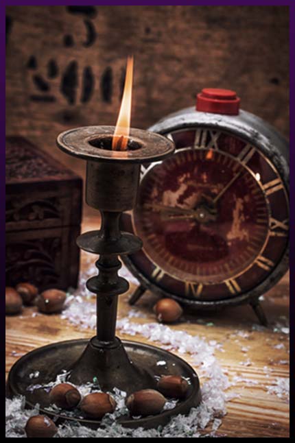 Wiccan ritual candle