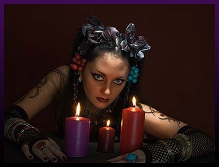 Witch cast voodoo spells