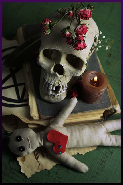 Effective voodoo spell with skull