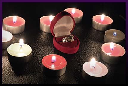 Love candle putting charm spell